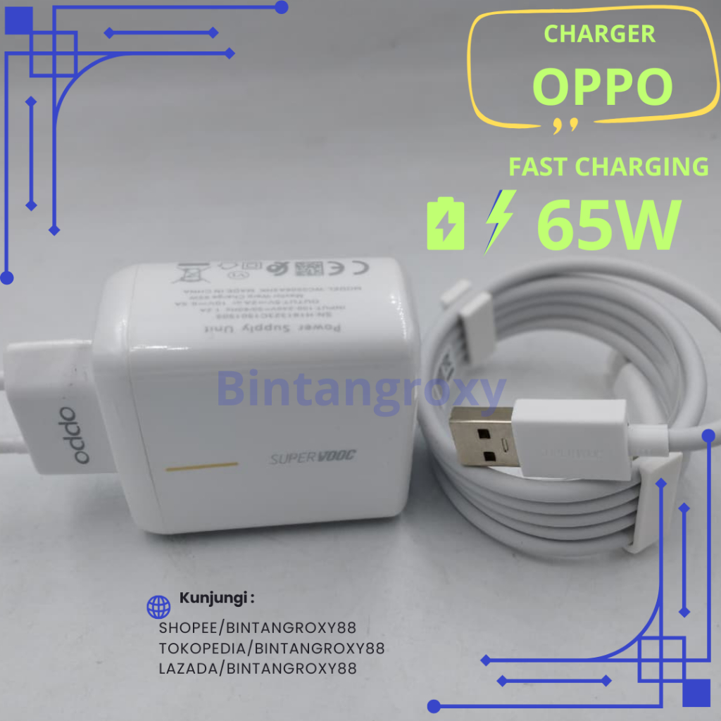 Jual Charger Casan OPPO Reno 2 3 4 Pro 2f 5F 5 6 7 7Z 5G Orignal 65W ...