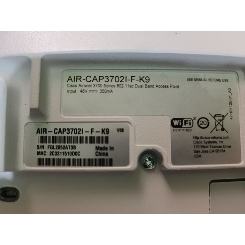 Jual Cisco Access Point AIR-CAP3702I-F-K9 Cisco 3700 Series Plus Dus ...