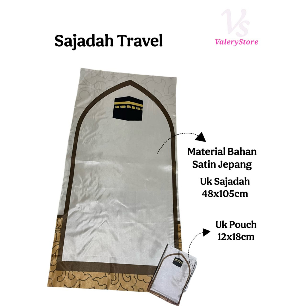 SAJADAH TRAVEL/SAJADAH SOUVENIR TAHLILAN/HAJI/AQIKAH DAN PESTA FREE POUCH BISA CUSTOME NAMA LOGO, TULISAN DAN COSTOME DESIGN SENDIRI