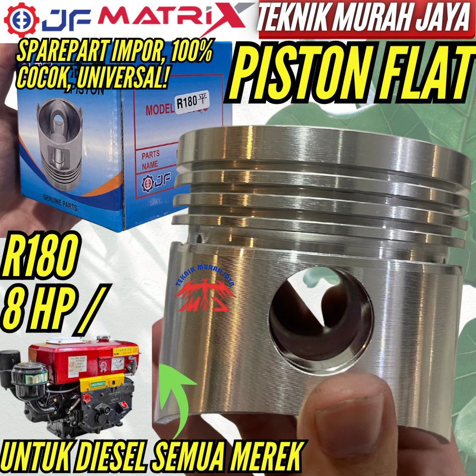 Jual JF Piston Diesel R180 8 HP 8PK Datar FLAT Gepeng Polos Seker Seher ...