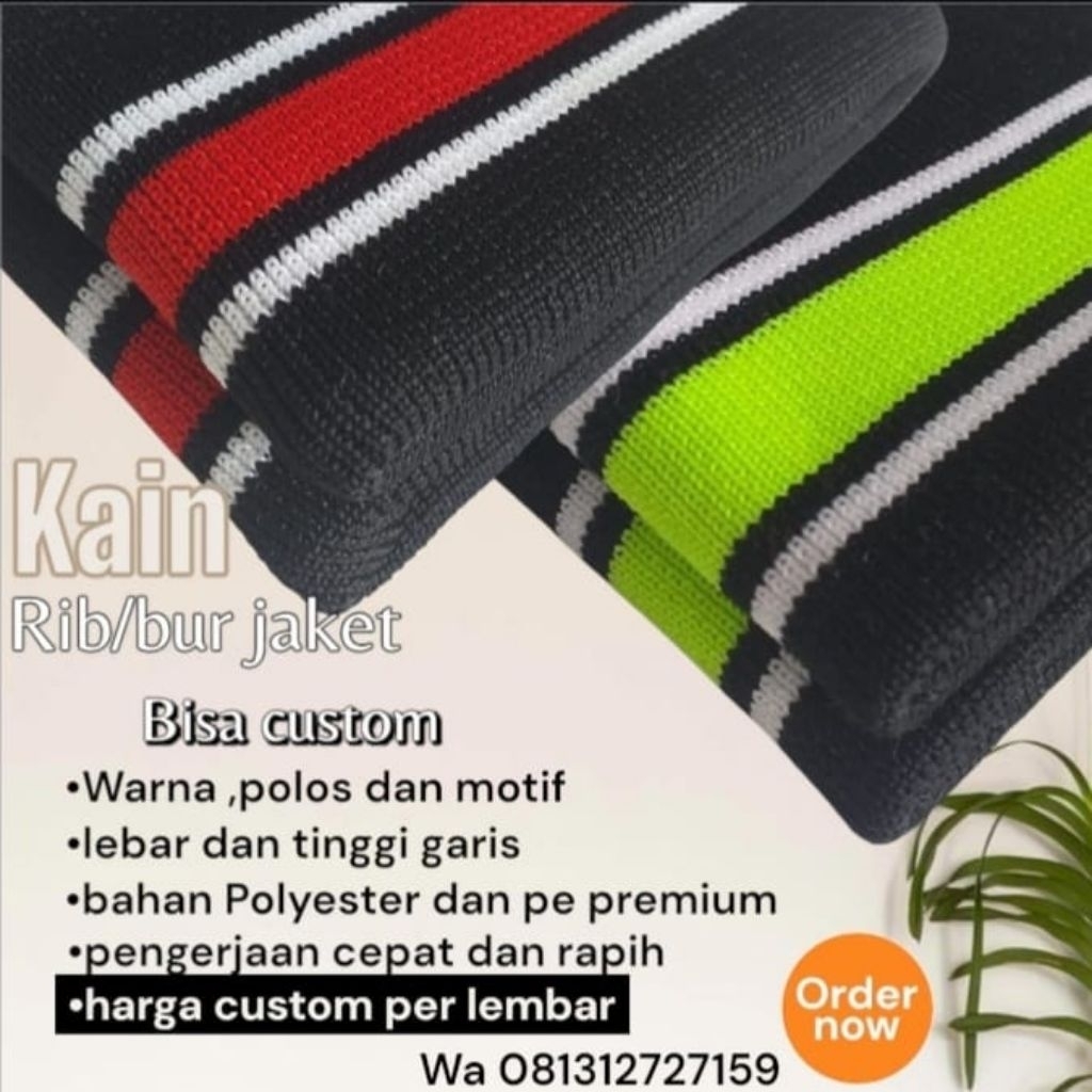 Jual KAIN RIB/BUR premium untuk kelengkapan jaket harga perlembar ...