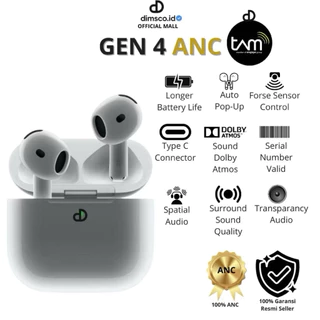 Termurah Earphones Gen 4 ANC TWS Wireless Charging