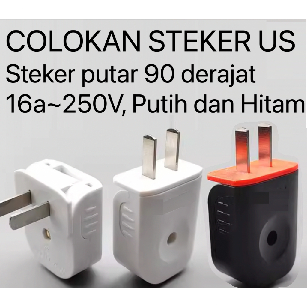 Jual Steker Colokan US, 16A 250~ bisa diputar 90 derajat cocok untuk ...
