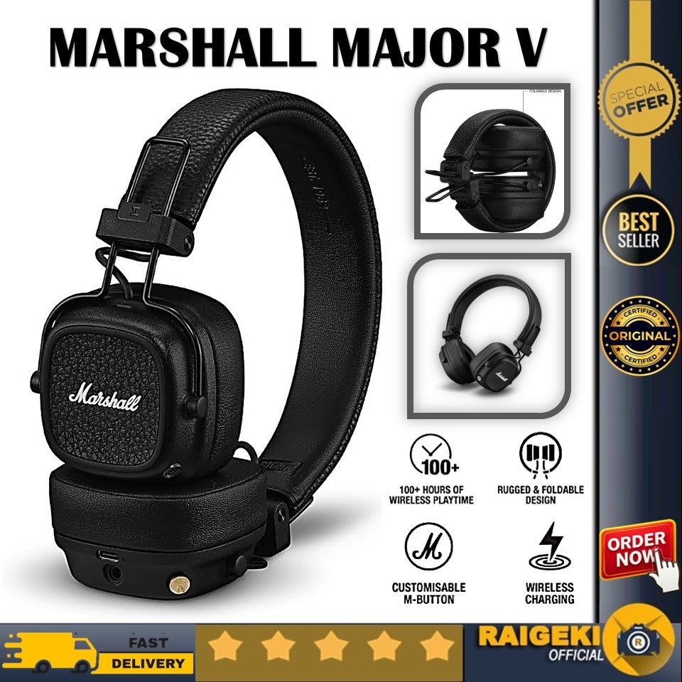 Jual Marshall Major V Bluetooth Headphone Headset Major 5 Original ...