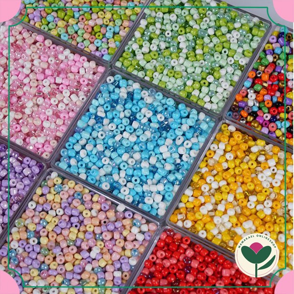 Jual 1 pack isi 20 gram manik pasir 3 mm mix color warna warni mote ...