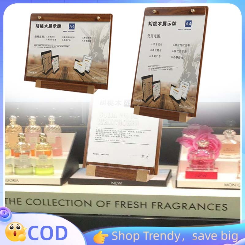 Jual Display Menu Standing A4 Stand Menu Kayu Wood Sign Holder Display ...
