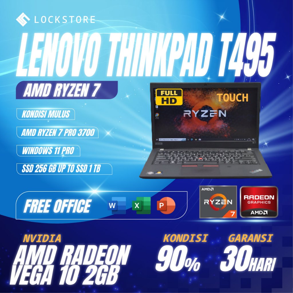 Jual Lenovo thinkpad T495 AMD ryzen 7 3700u | 16GB | SSD 1TB | VGA Vega ...