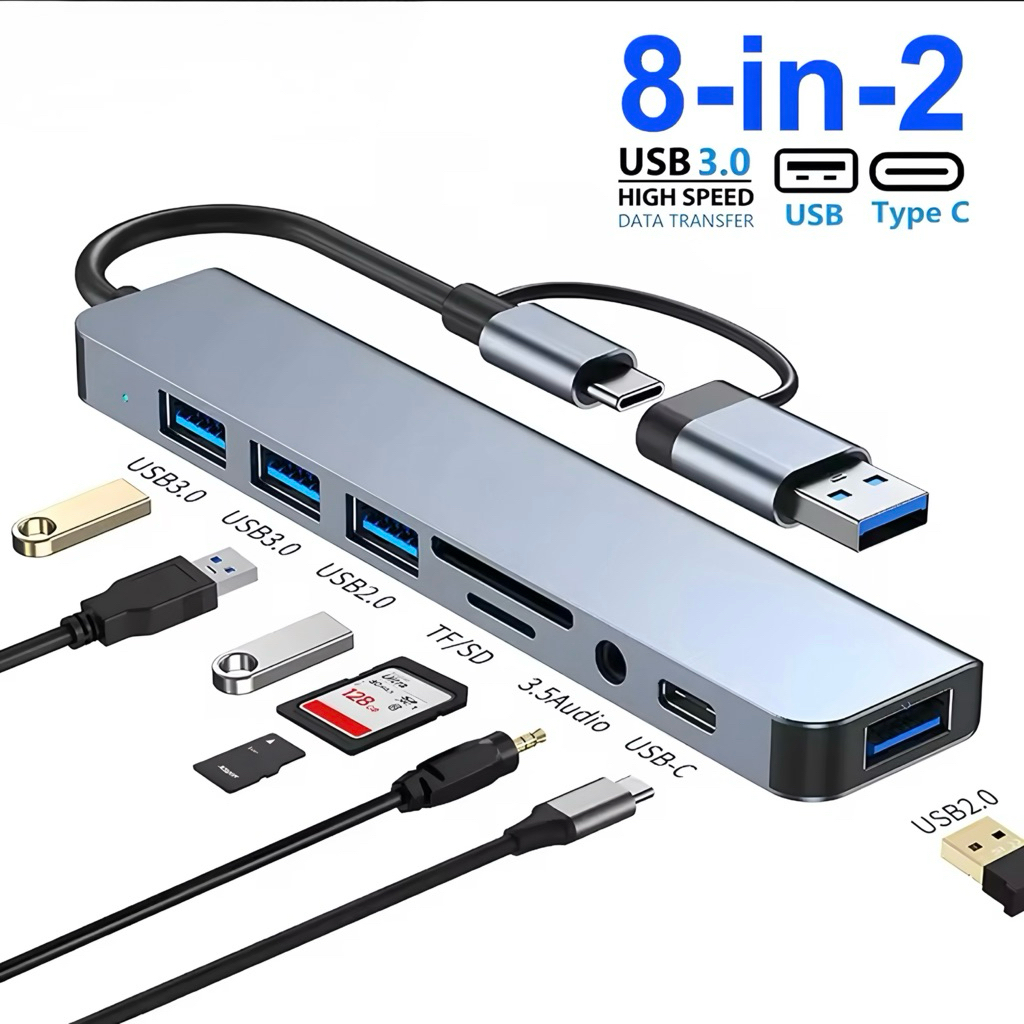 Jual USB 8 In 1 Converter Type C Hub Adapter Multi USB HUB Type-C to ...