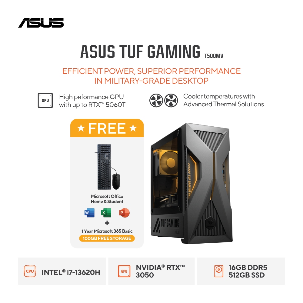 Jual Asus TUF Gaming Mini Tower T500MV-I7N35CG6T-HM [i7-13620H|RTX 3050 ...