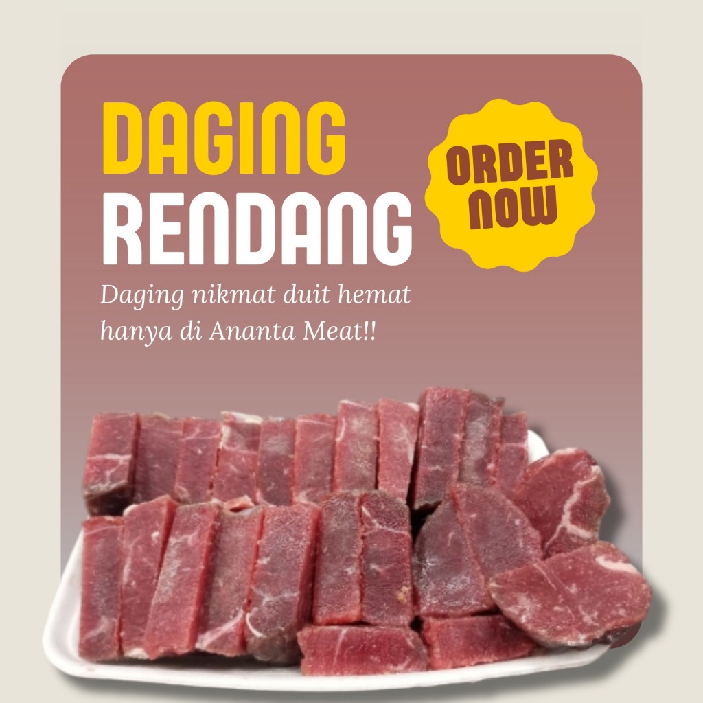 Jual Beef Rendang potongan 1kg frozen/Daging rendang Tradisional food ...