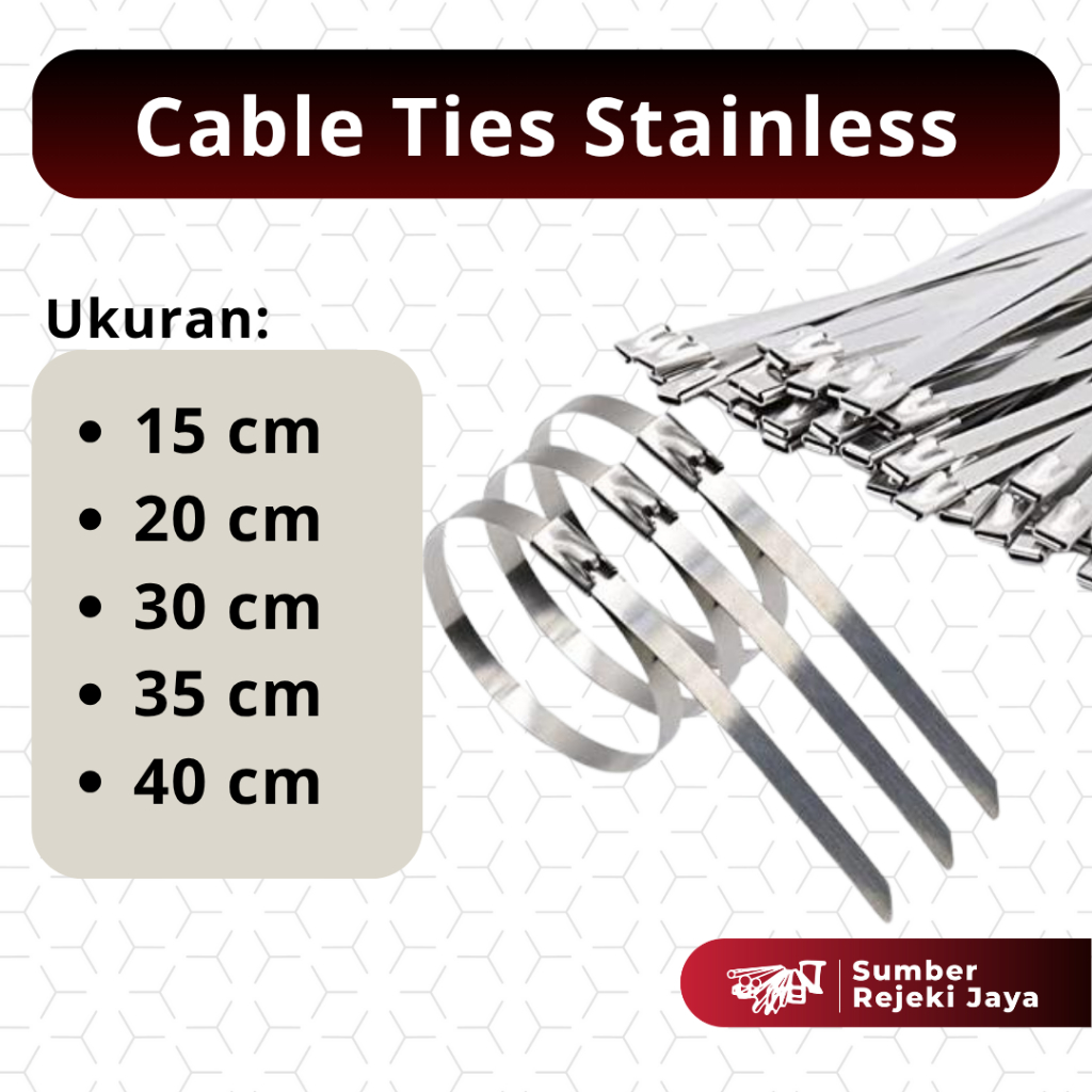 Cable Ties Stainless Steel 100 pcs 150mm 200mm 300mm 350mm 400mm x 4.6 mm | Anti Karat