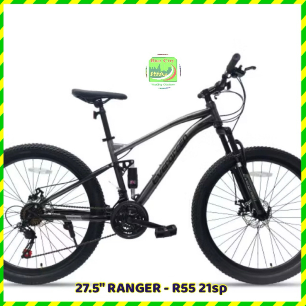 Jual Sepeda Gunung Mtb 27.5 Fullsup evergreen ranger R55 24sp steel ...