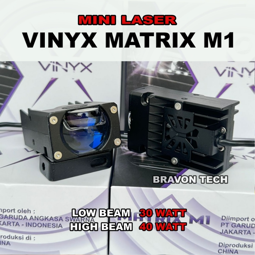 Jual Lampu Mini Laser Matrix M1 Vinyx Terbaru 1 inch Bluelens 40 Watt ...