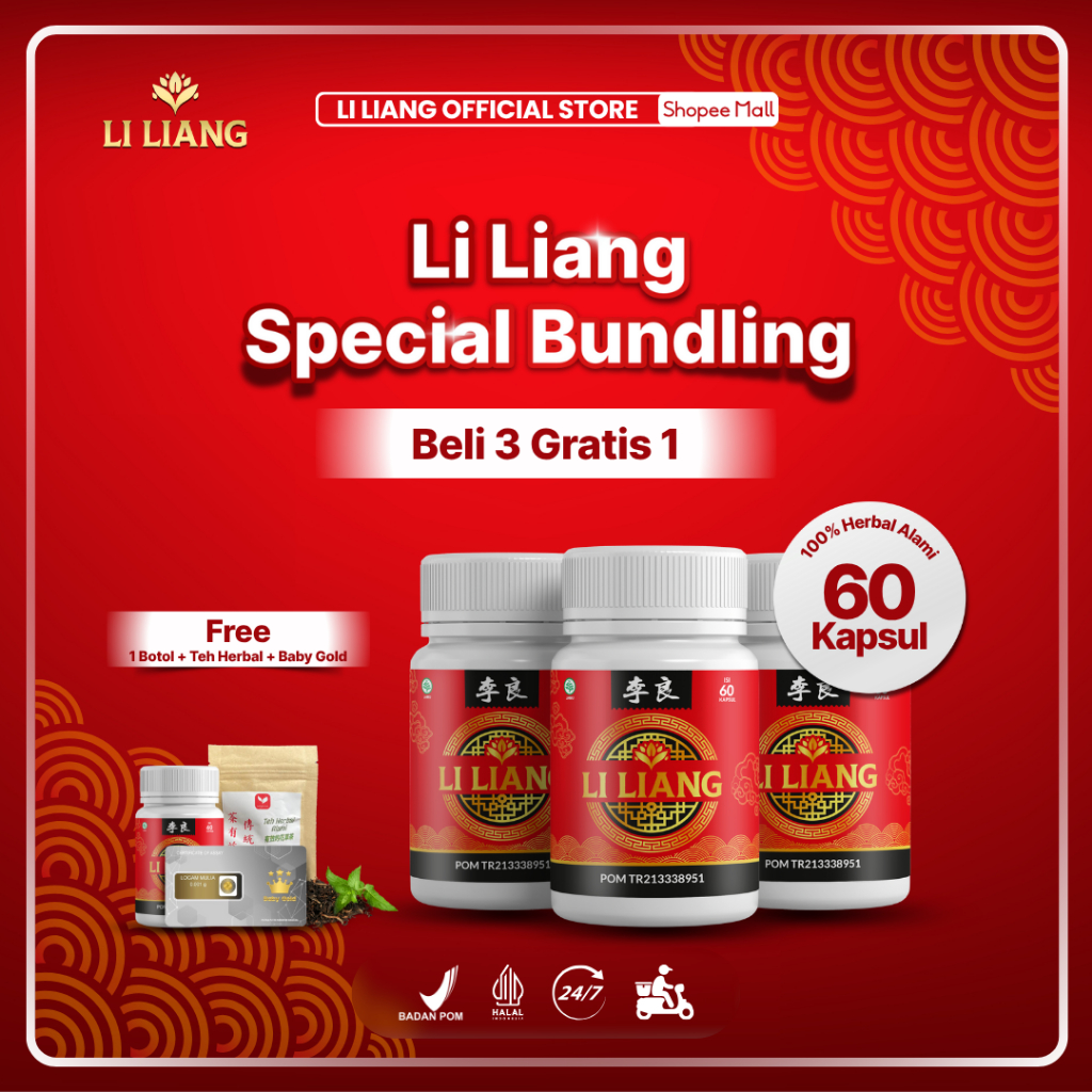 LI LIANG SPESIAL BUNDLING - 60 kapsul Obat Herbal Diabetes Alami beli 3 botol gratis 1 + Free Ongkir
