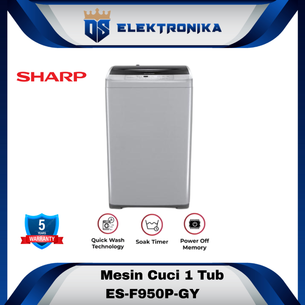 Jual MESIN CUCI SHARP ESF 950 PGY - 1 TABUNG OTOMATIS | Shopee Indonesia