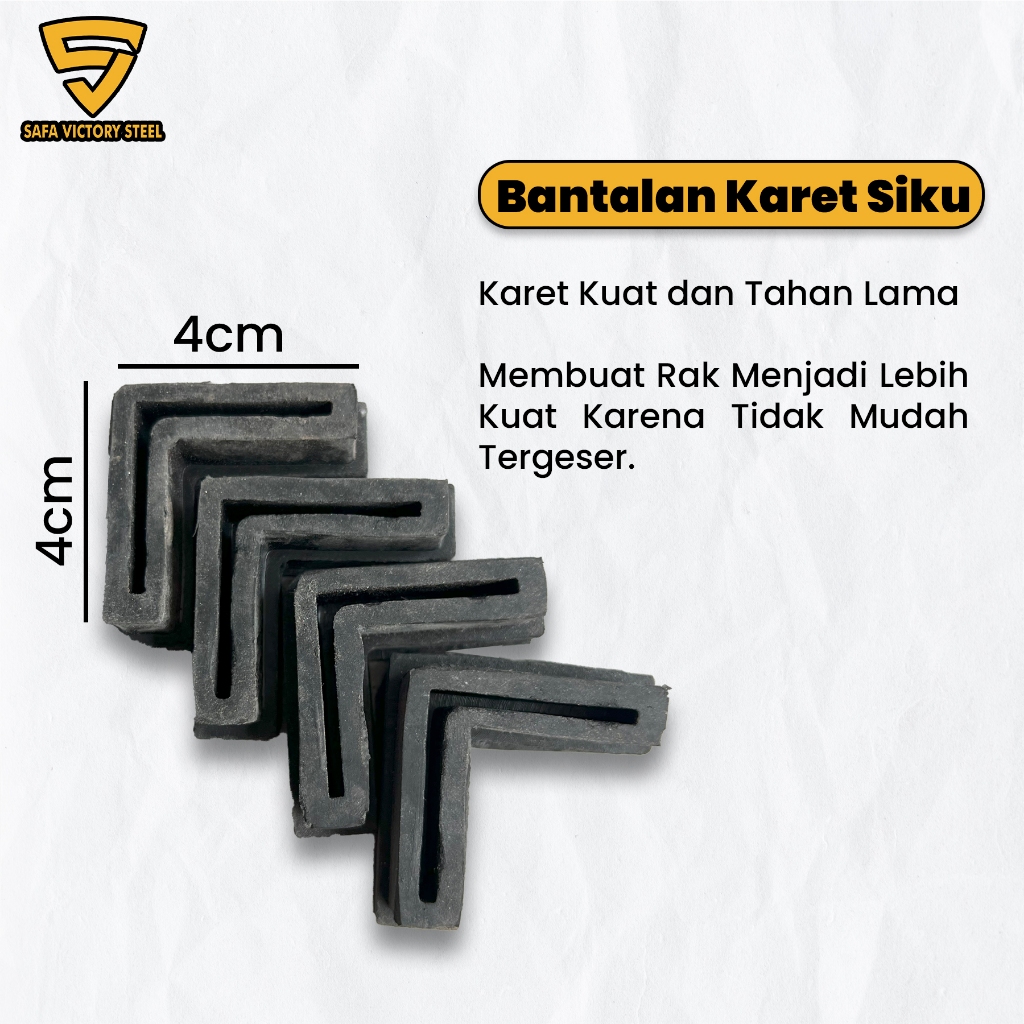 Jual Bantalan Karet Rak Siku 4x4 CM (1 Set 4 Pcs) | Pelindung Lantai ...