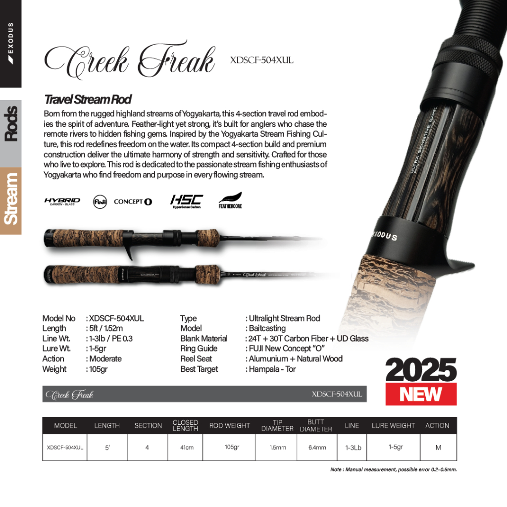 Jual Rod Exodus CREEK FREAK 504XUL | Travel Stream Rod 1-3lb | Moderate ...