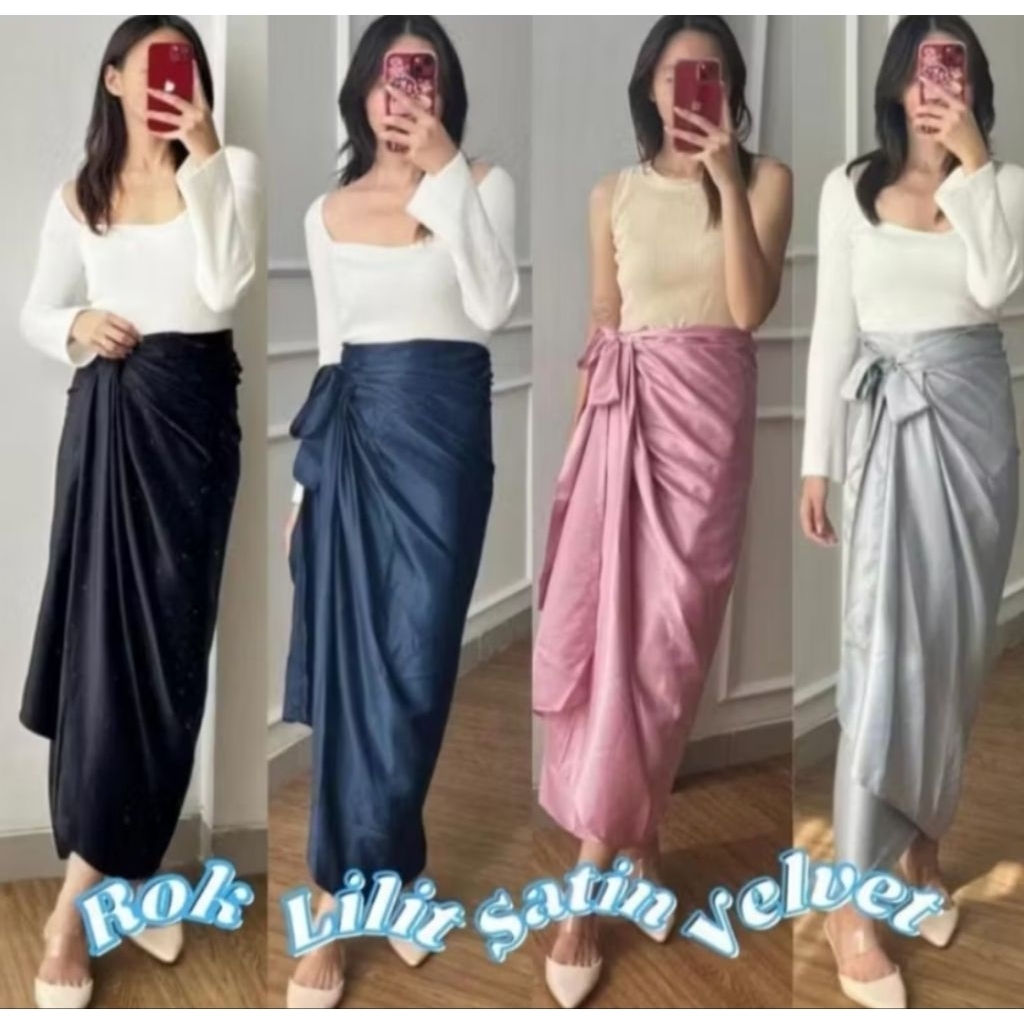 Jual ROK LILIT POLOS VELVET & ROK SPAN SERUT WRAP SKIRT PAGER AYU ...