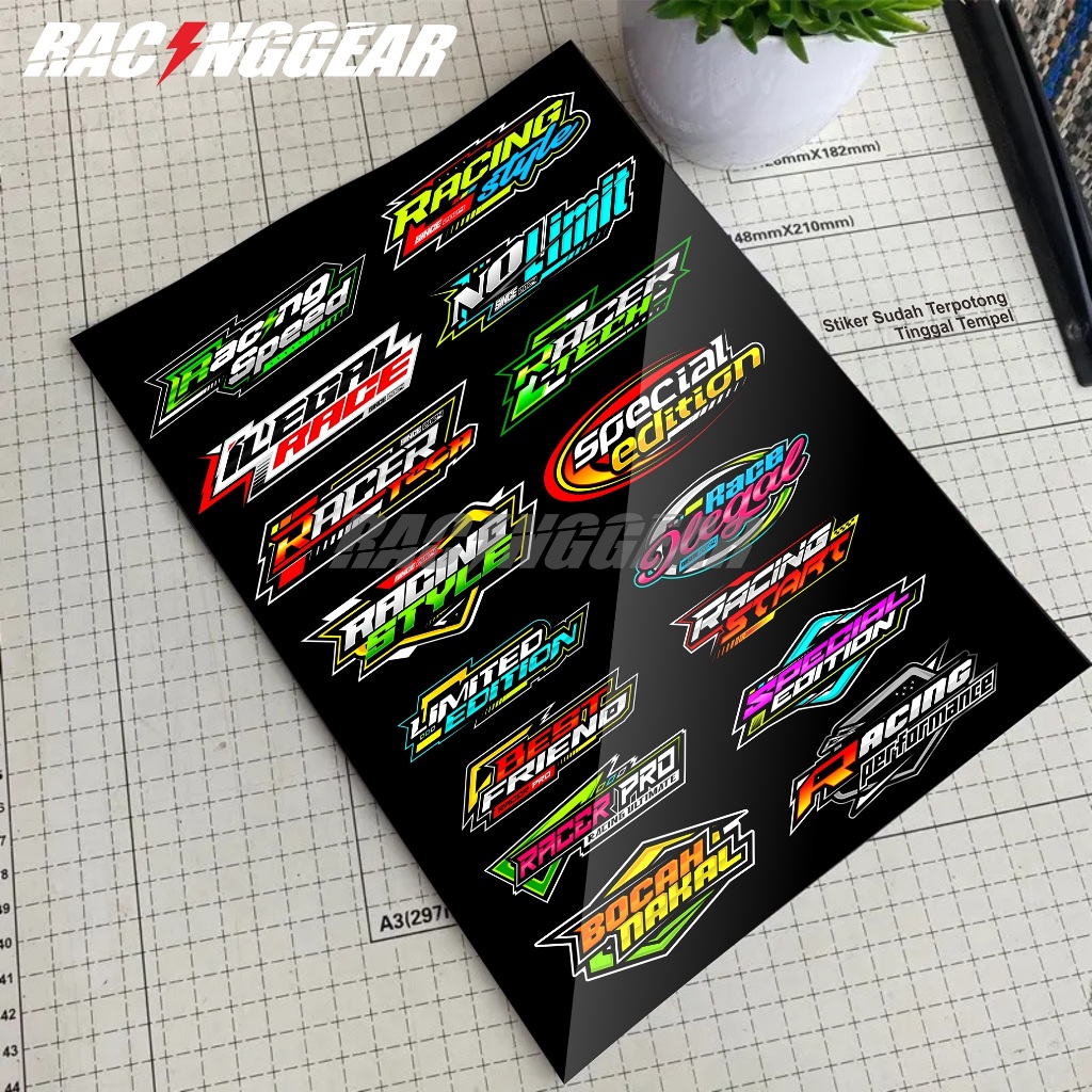 Jual Stiker Racing Sponsor Kata Kata Viral SUdah Terpotong Pola Bahan ...