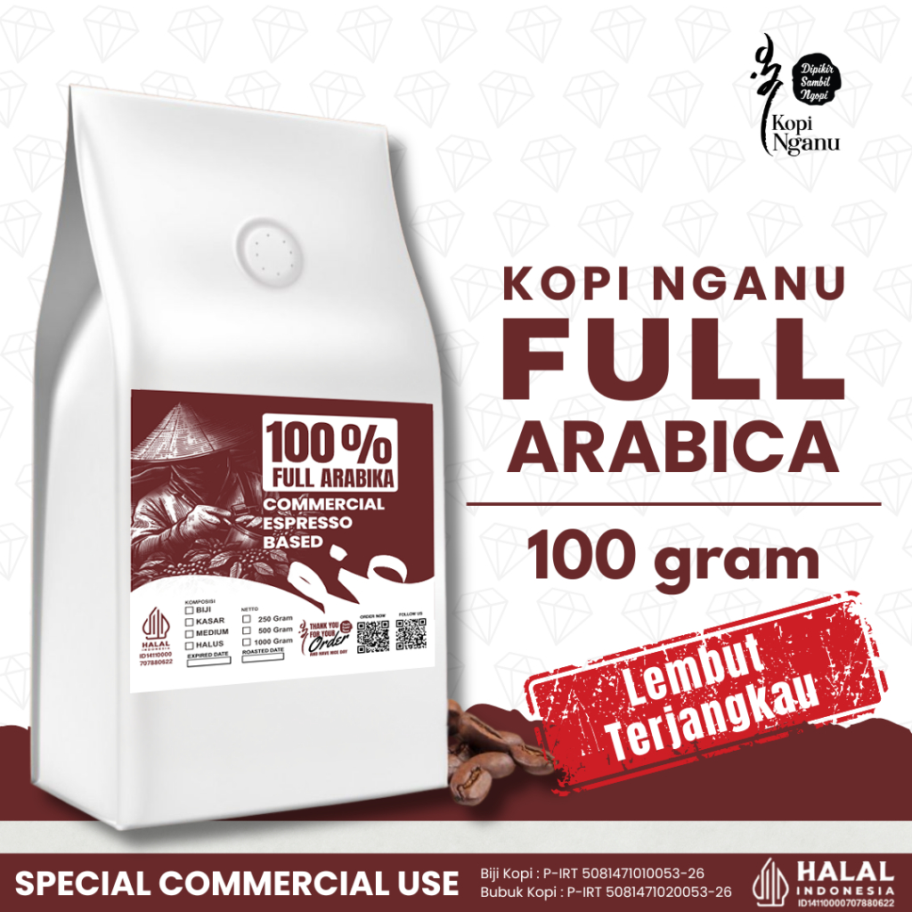 Jual Kopi Arabika Komersial 100% Asli Roastery 100g – Biji & Bubuk