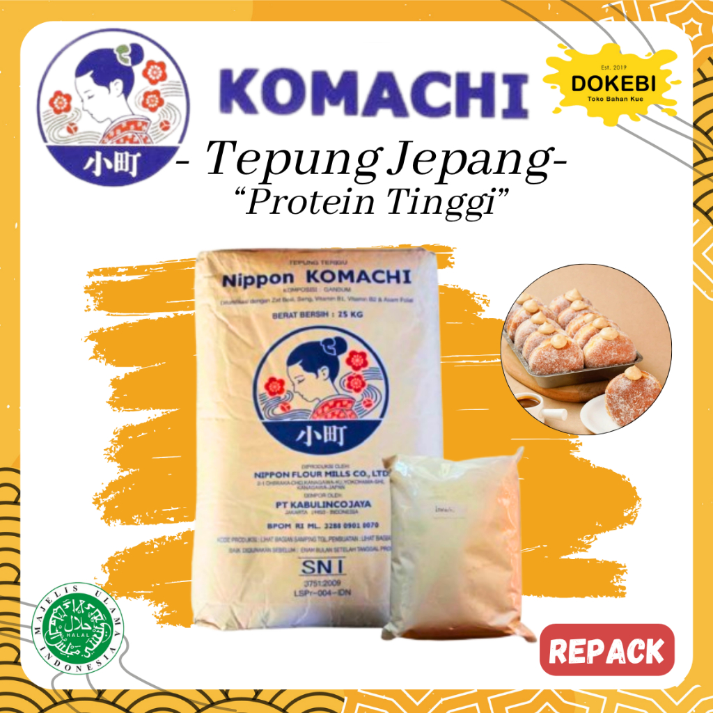 Jual Tepung Komachi Repack 1kg / Tepung Protein Tinggi Import Jepang ...