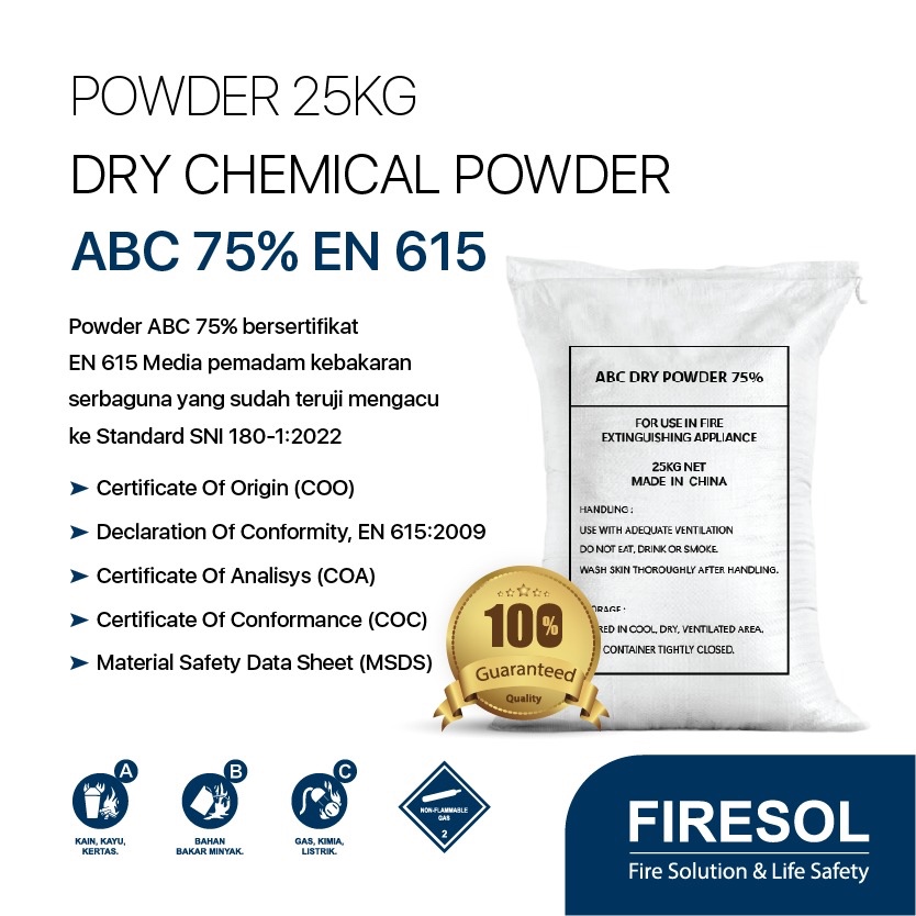 Jual ABC Powder ABC 75% Bersertifikat EN 615 Sesuai Standard SNI/ Bubuk ...