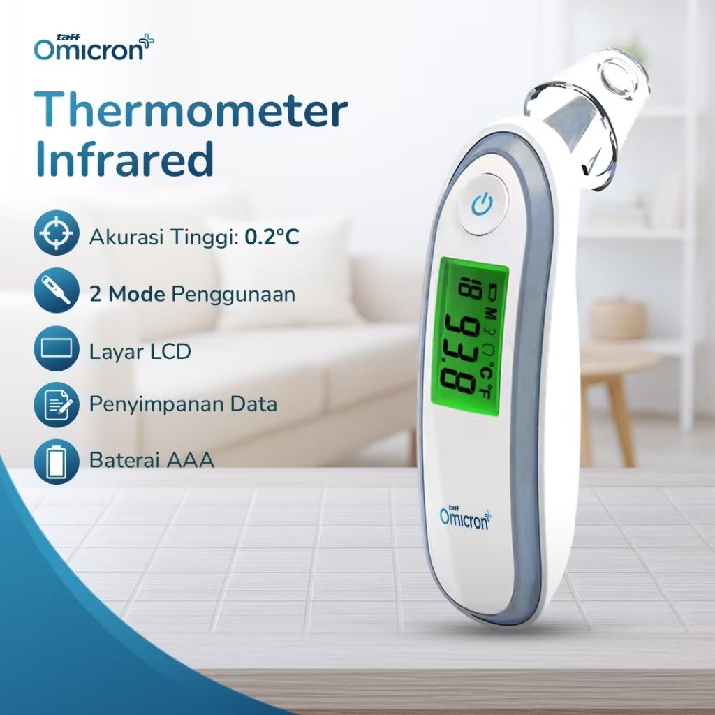 Jual TaffOmicron Termometer Gun Digital Infrared Suhu Badan Dahi ...