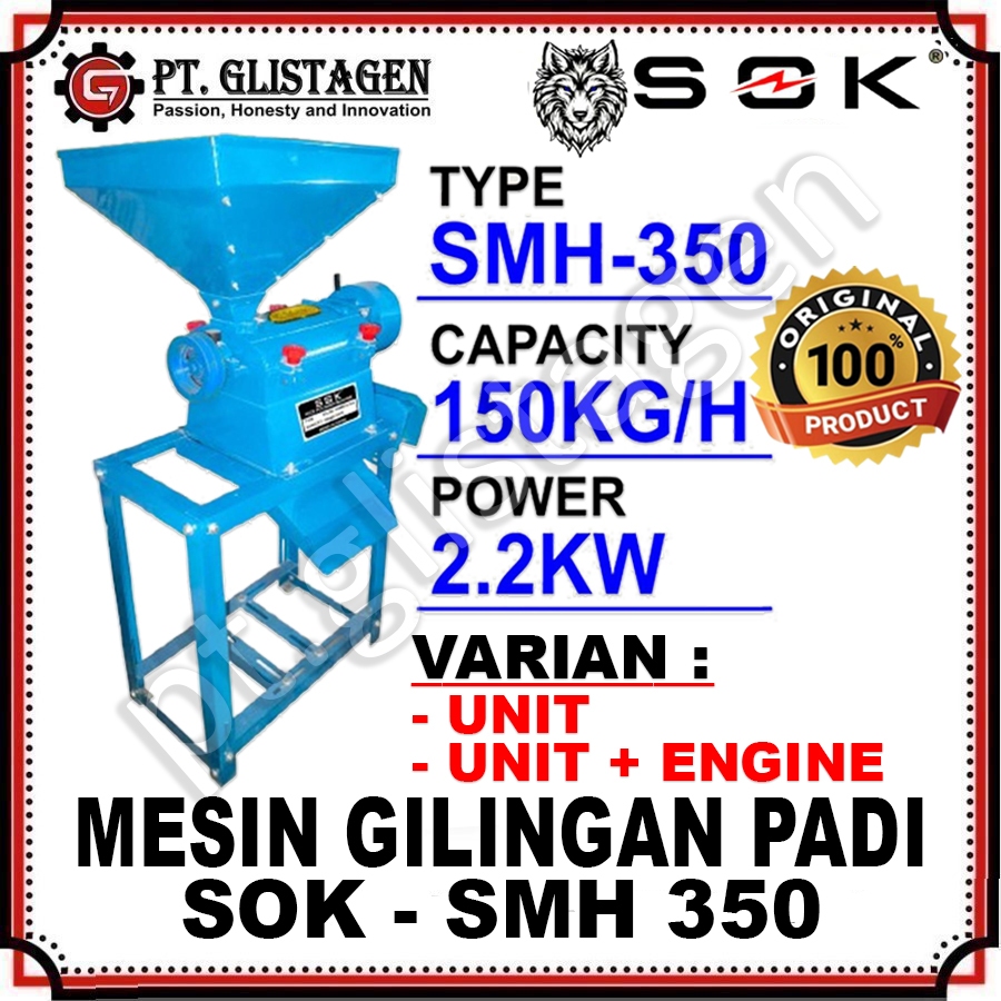 Jual SOK SMH-350 Mesin Giling Padi Penggiling Padi Rice Polisher Beras ...