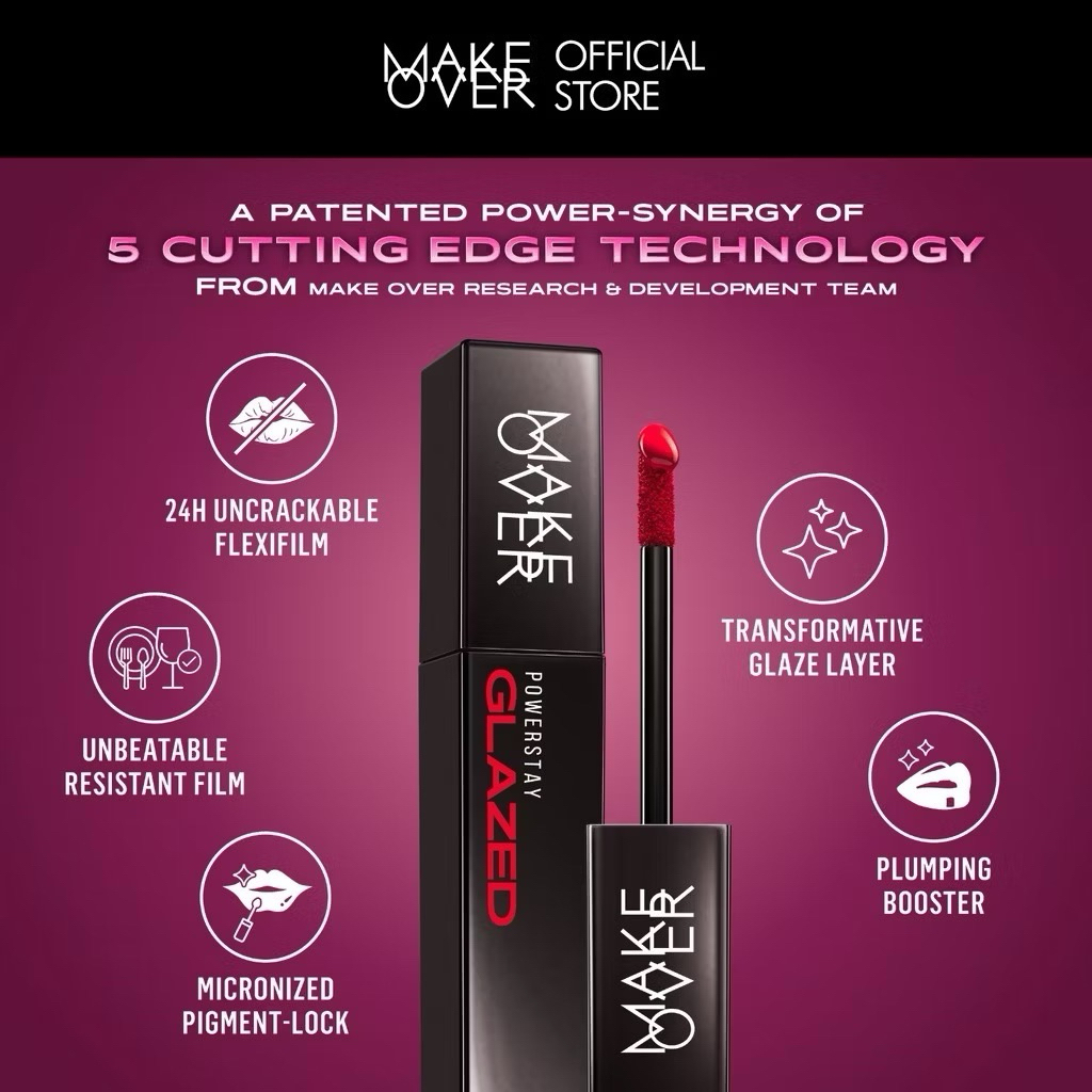 Jual MAKE OVER Powerstay Glazed Lock Lip Pigment | Shopee Indonesia