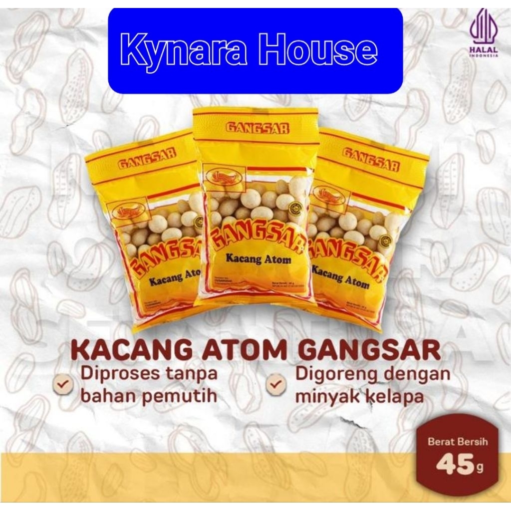 Jual Gangsar Kacang Atom 20x45gr (Karton) | Shopee Indonesia