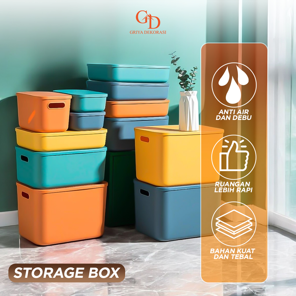 Jual Kotak Penyimpanan 3 Ukuran 6 Warna Keranjang Penyimpanan Storage ...