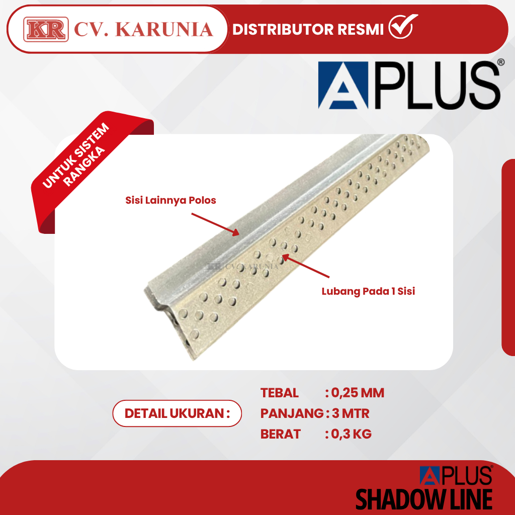 Jual APLUS SHADOWLINE 3M | TALI AIR GYPSUM Lis Plafon Minimalis Rangka ...