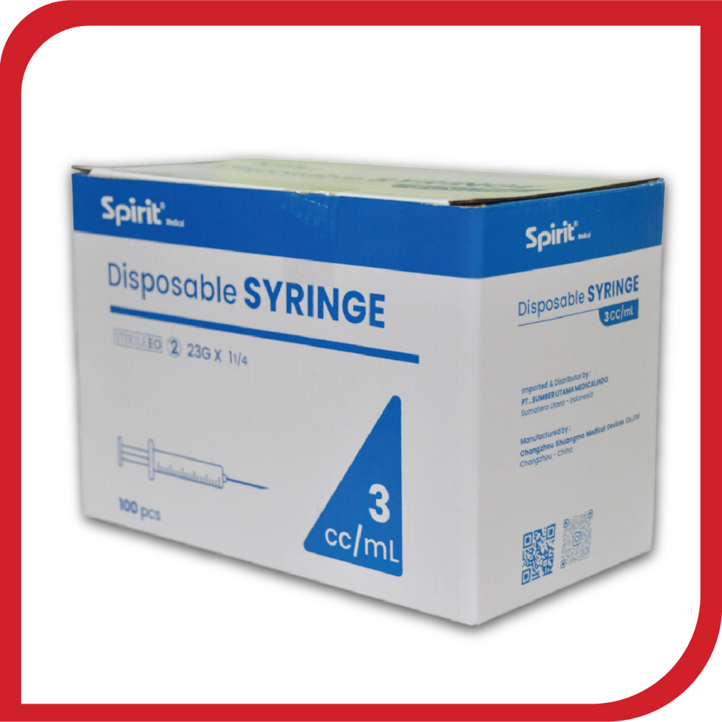 Jual Spirit Syringe 3 cc / Spuit 3 cc isi 100 