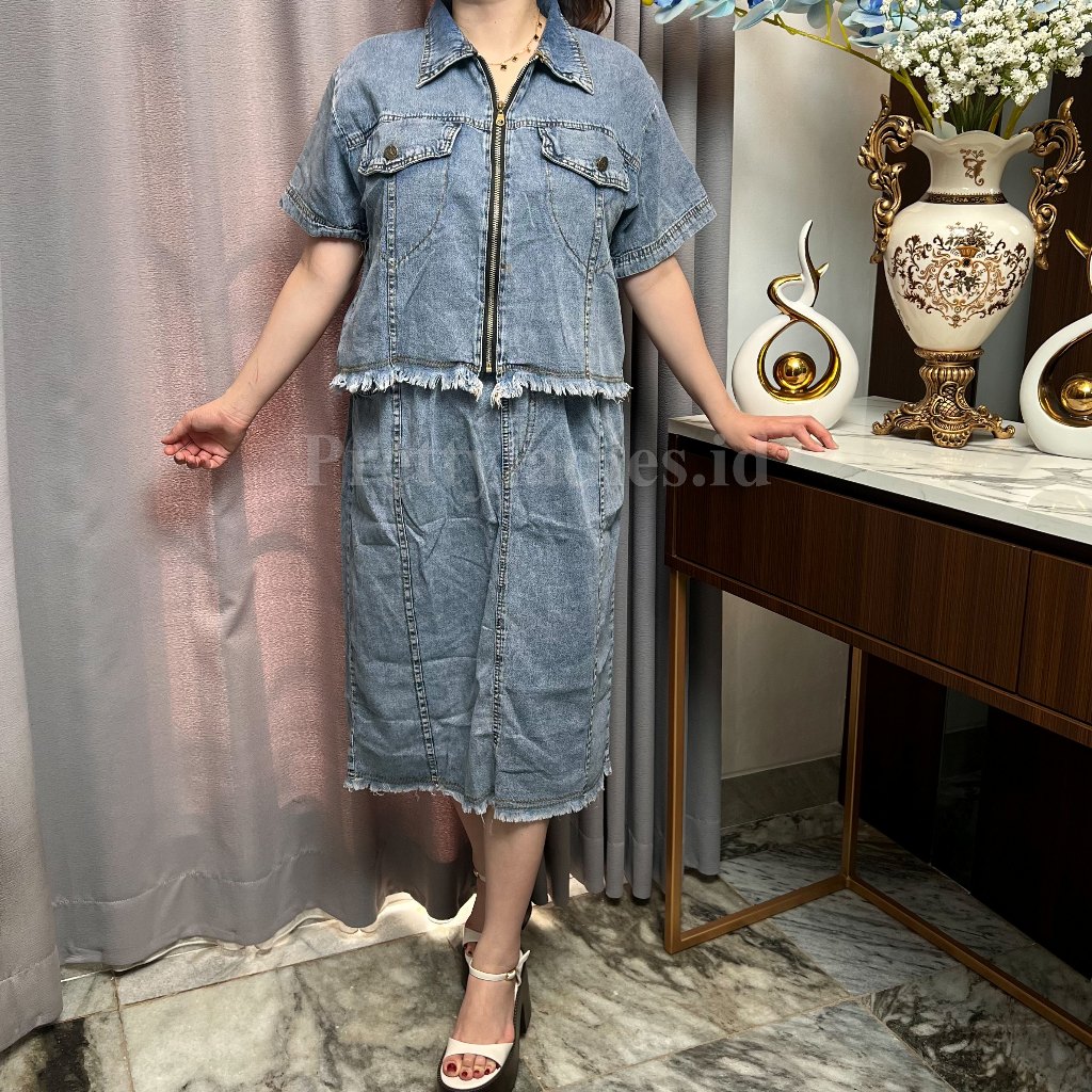 Jual STELAN ROK JEANS BKK PREMIUM POCKET JEANS 814 | Shopee Indonesia