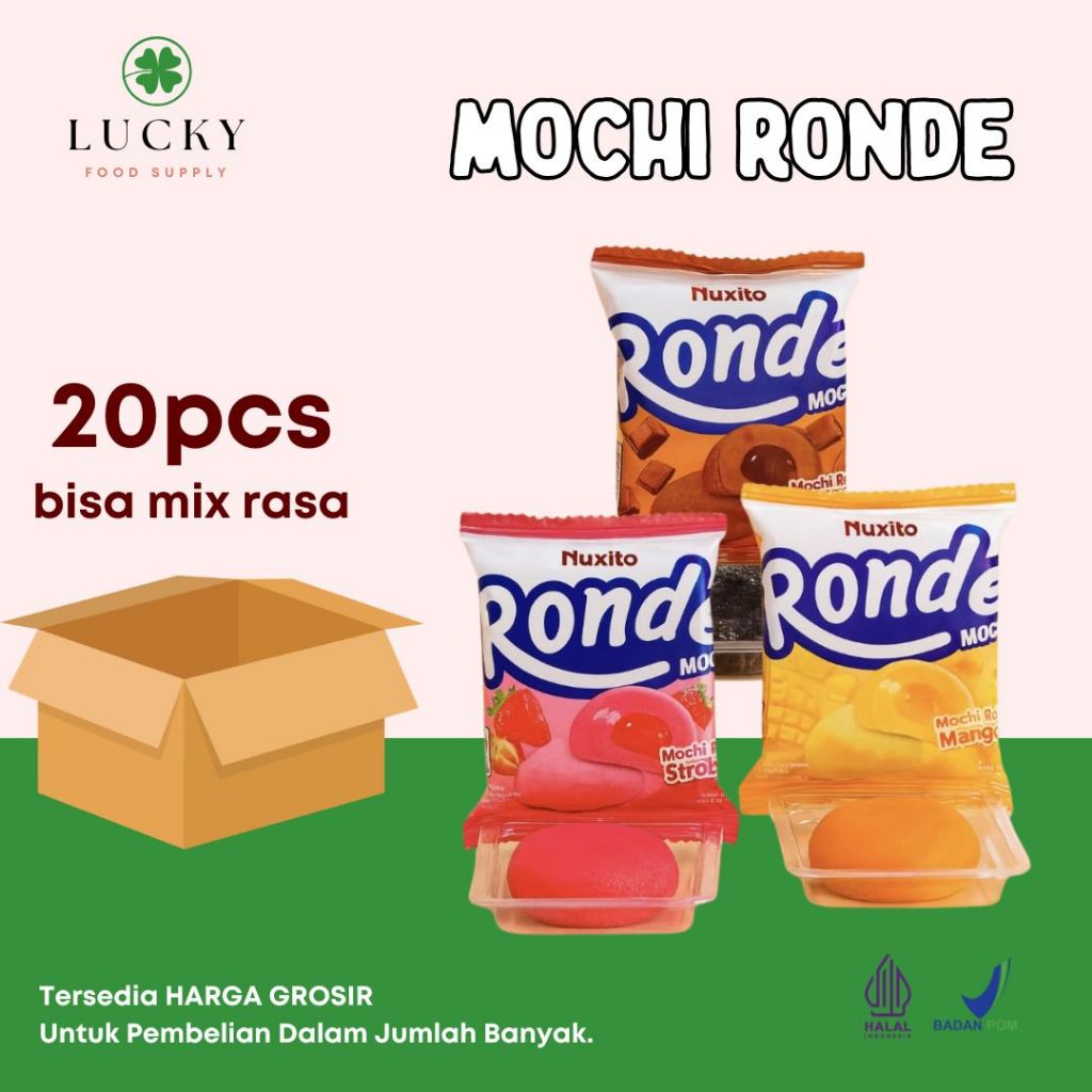 Jual Mochi Ronde / 20 pcs / Cokelat Stroberi Mangga Mix rasa | Shopee ...
