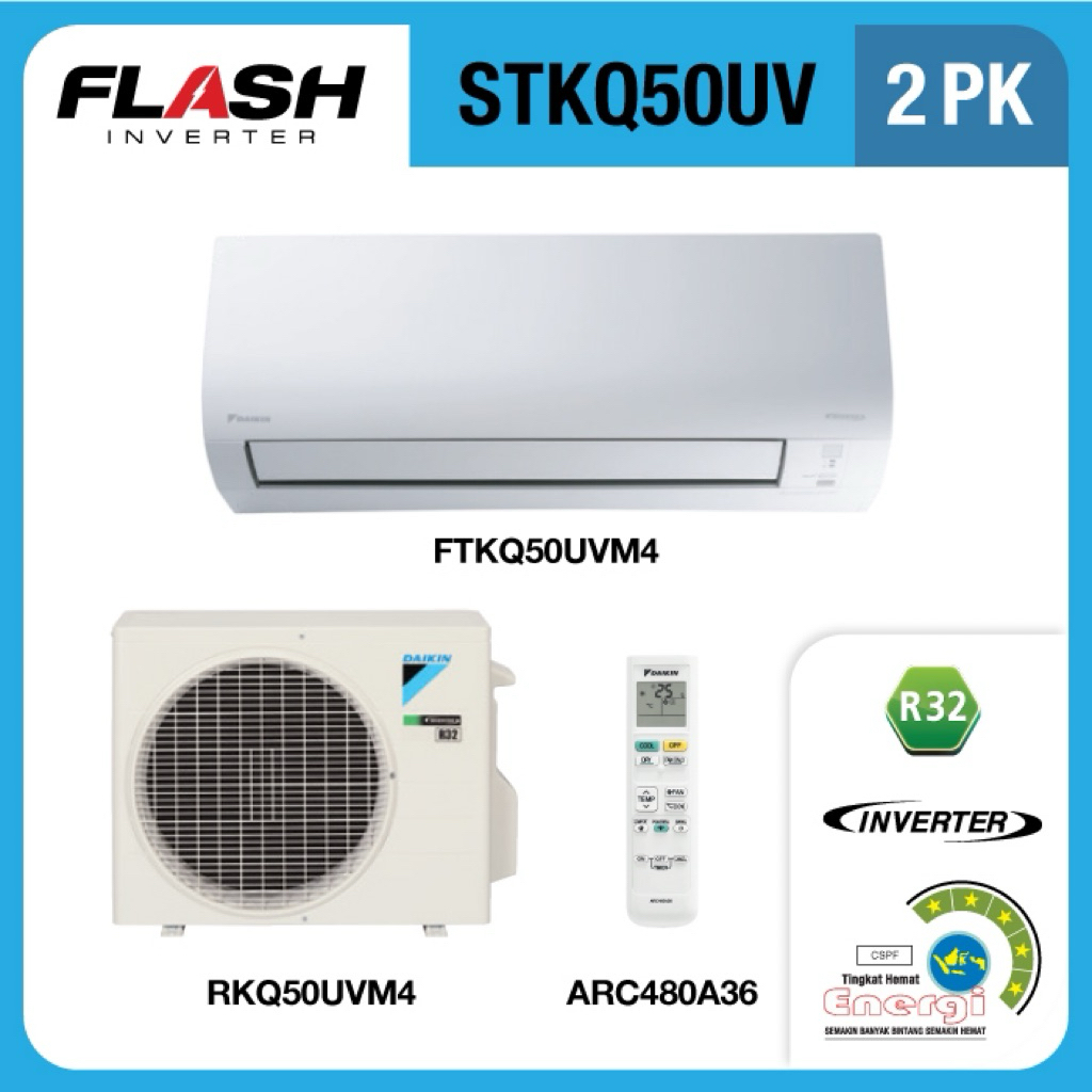 Jual AC DAIKIN FLASH INVERTER THAILAND 2 PK STKQ50UV | Shopee Indonesia