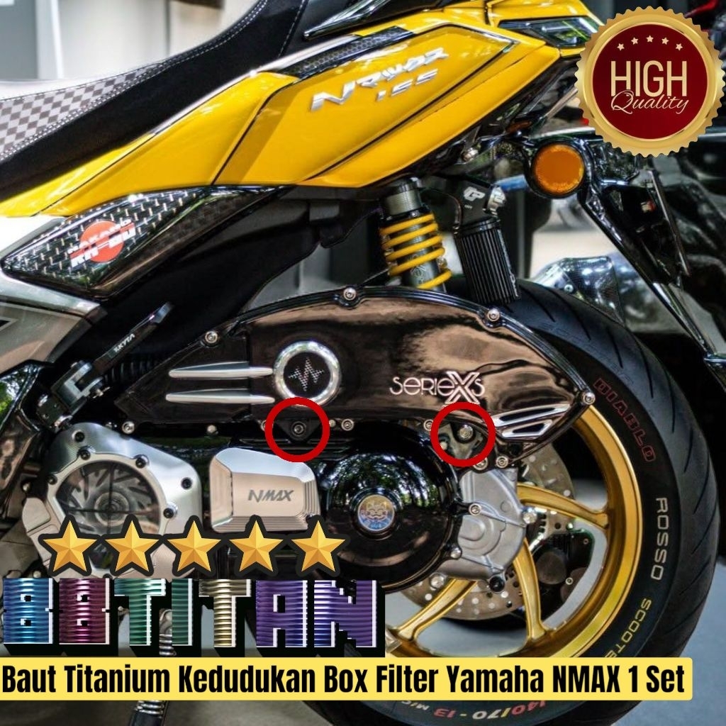 Jual Baut Titanium Gr5 Kedudukan Box Filter Yamaha Nmax 1 Set | Shopee ...