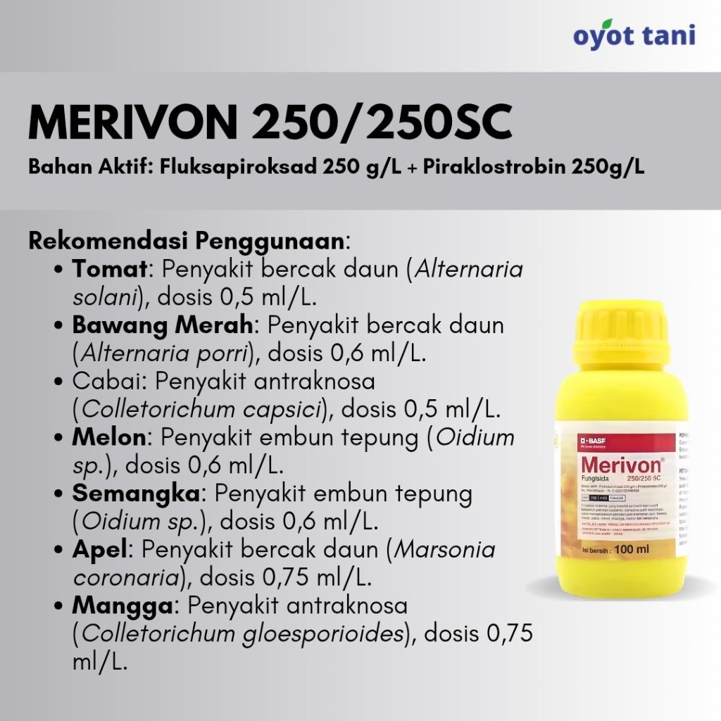 Jual Merivon 250/250SC 100 ml (Original) | Fungisida Sistemik Bersifat ...