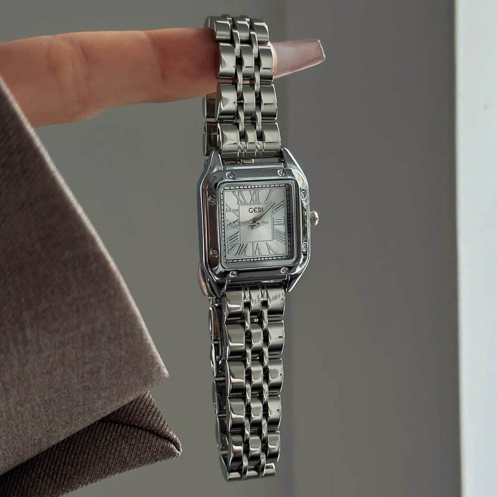 Jual KOOLEY Jam Tangan Wanita Elegan BARSH Kotak Rantai Stainless ...
