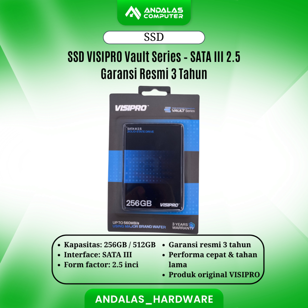 Jual Visipro SSD Vault Series 256GB/512GB SATA III 2.5 Inch – Garansi ...