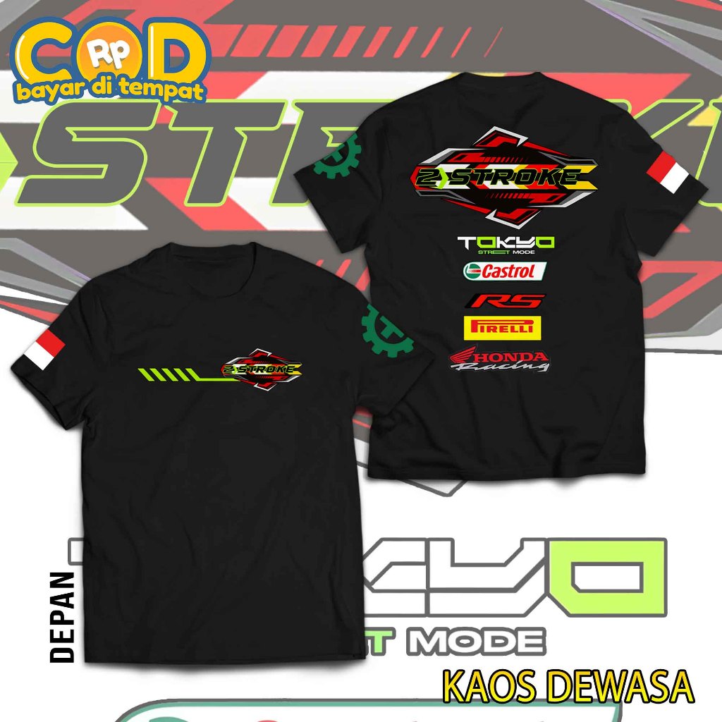 Jual Tshirt Kaos Racing Pria Lengan Pendek Sablon 2 Stroke 4 Viral New ...