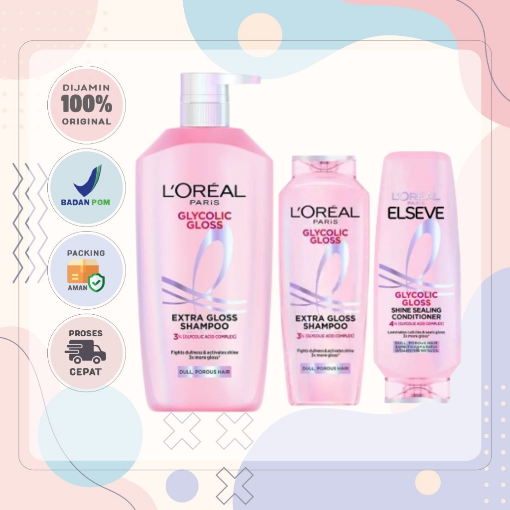 Jual Loreal Paris Elseve Glycolic Gloss Series / Rangkaian Perawatan ...