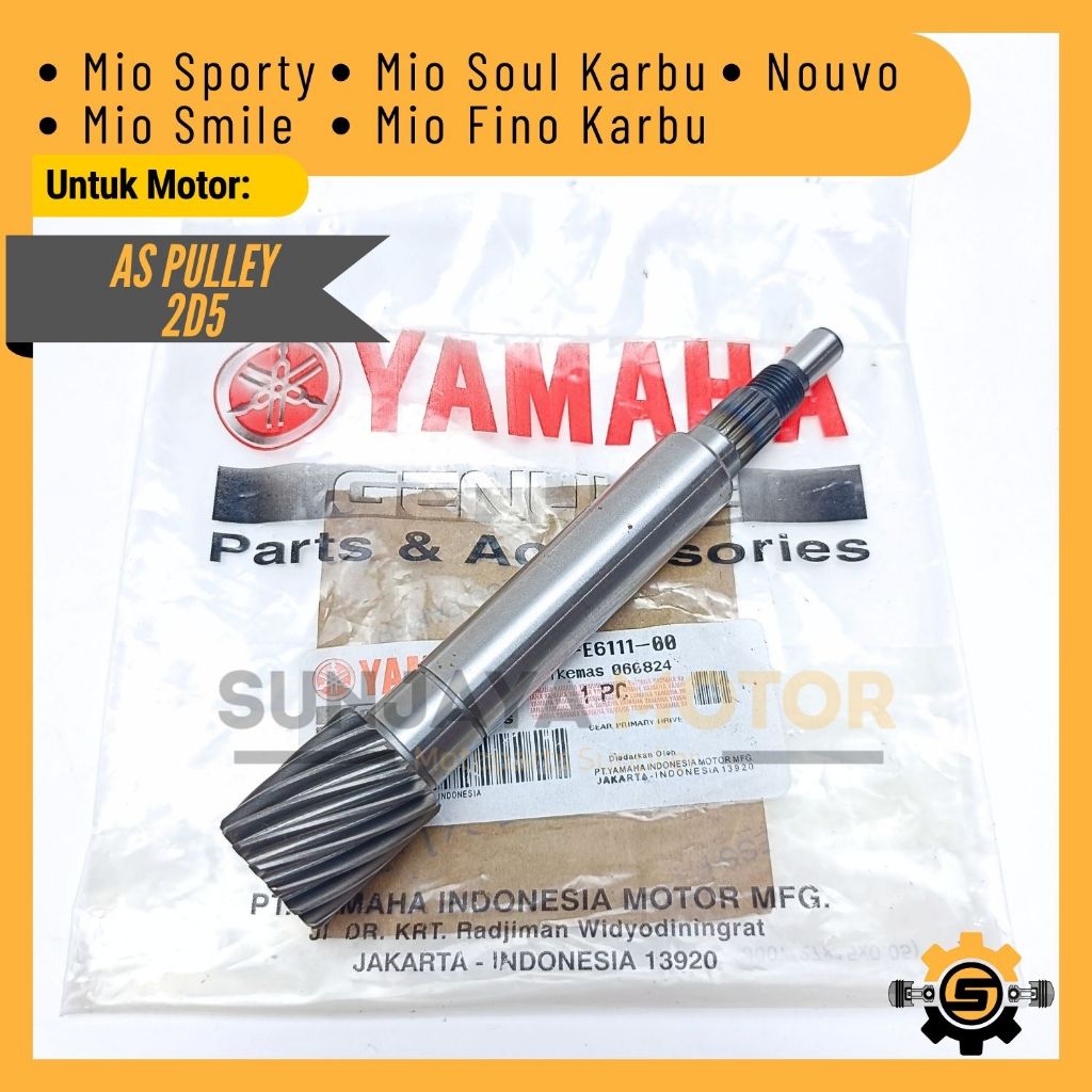 Jual Shaft Drive Pully 2D5 Original Yamaha As Pulley Mio Sporty Nouvo ...