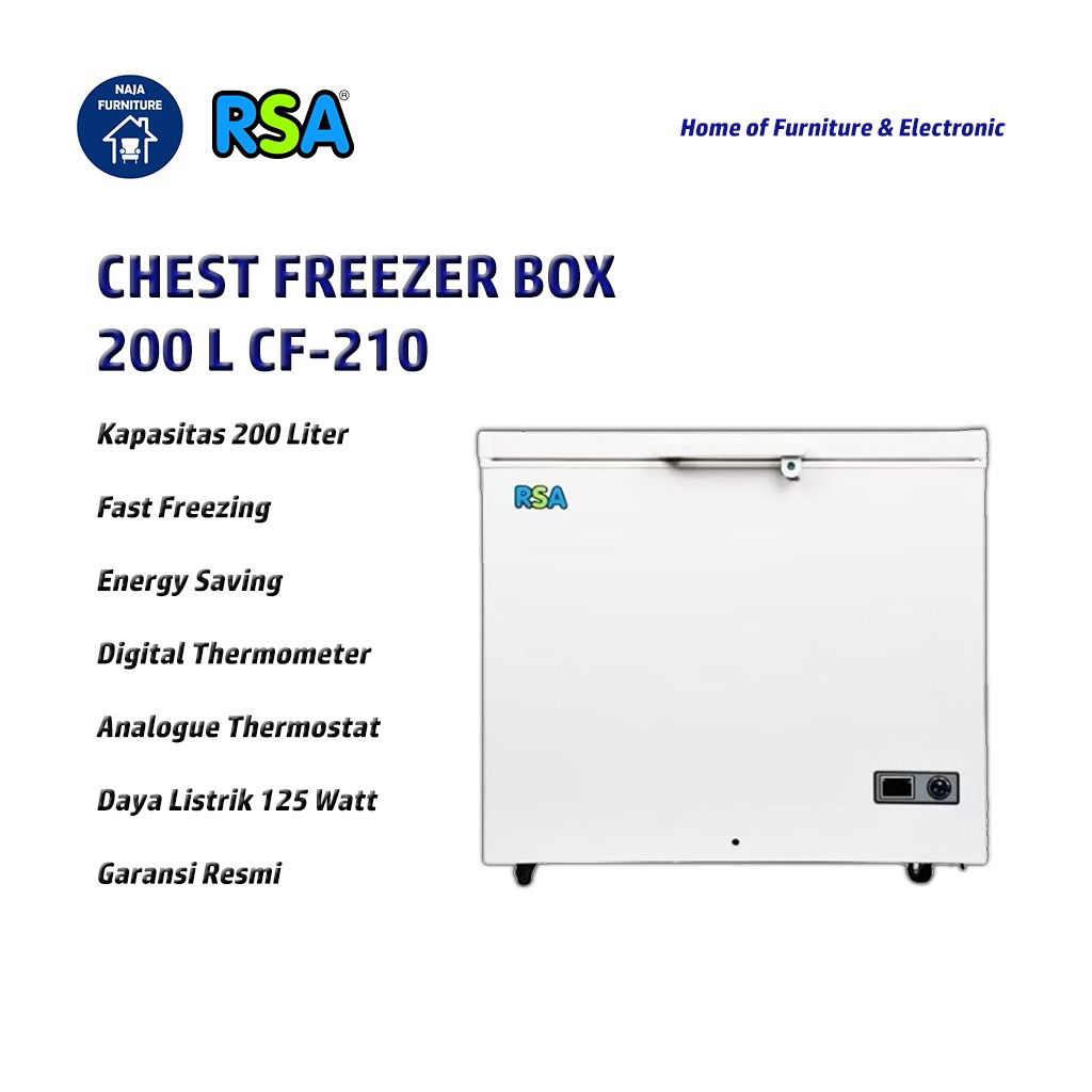 Jual RSA Chest Freezer Box 200 Liter CF-210 | Freezer Box RSA 200 Liter ...