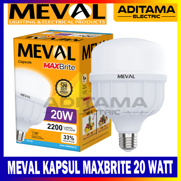 Jual MEVAL LED CAPSULE MAXBRITE 20 WATT / LAMPU LED KAPSUL MAXBRITE 20W ...