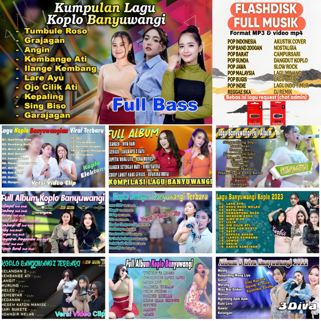 Jual FLASH DISK MUSIK FULL 2025 LAGU KOPLO BANYUWANGI TRENDING FULL ...