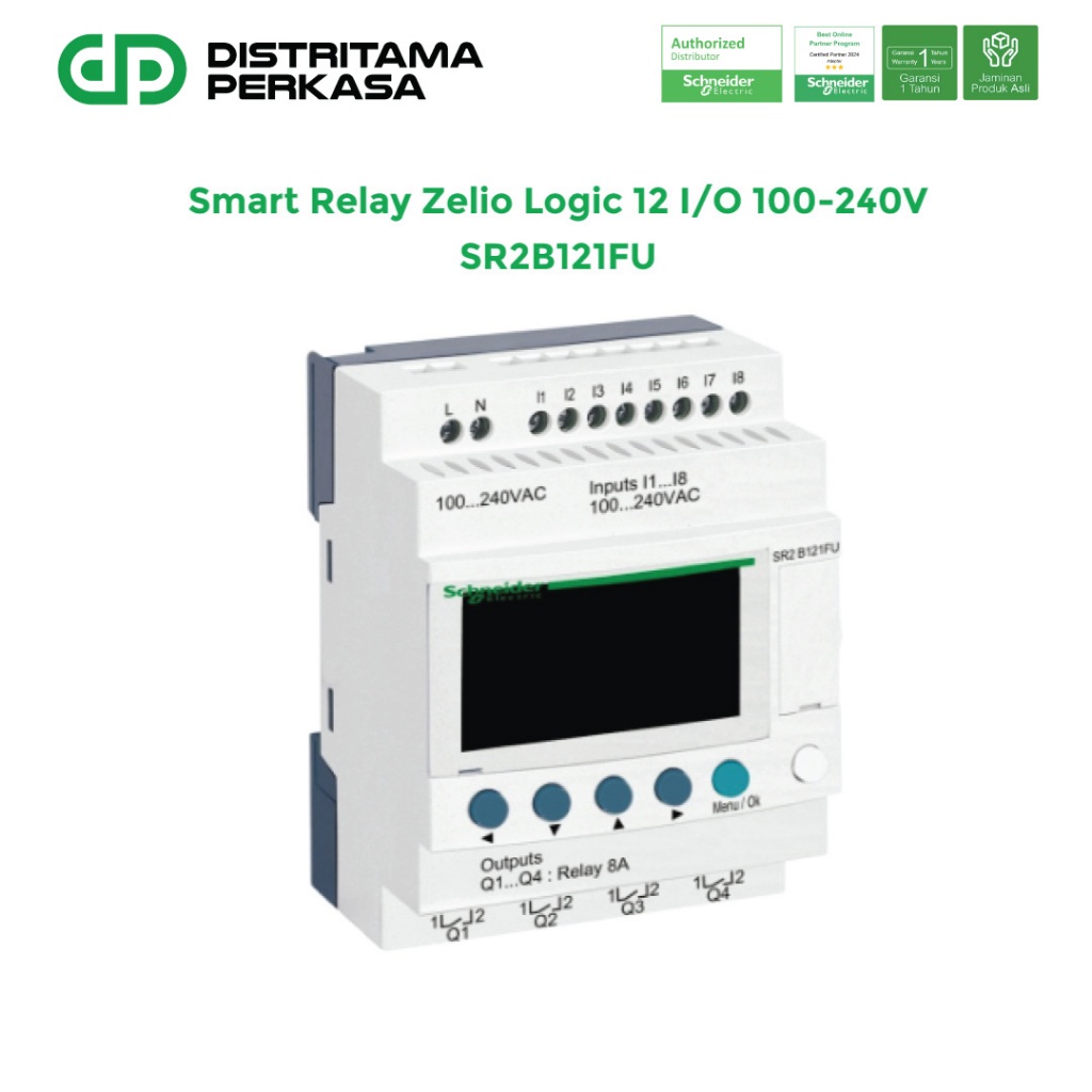 Jual Schneider Smart Relay Zelio Logic 12 I/O 100-240V - SR2B121FU ...