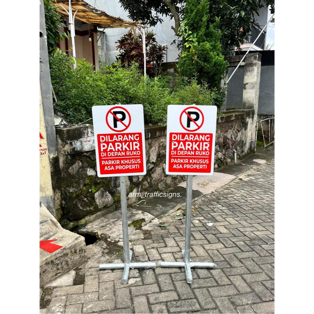 Jual SIGN RAMBU PORTABLE DILARANG PARKIR DEPAN TOKO/RUKO 35 X 50 CM ...