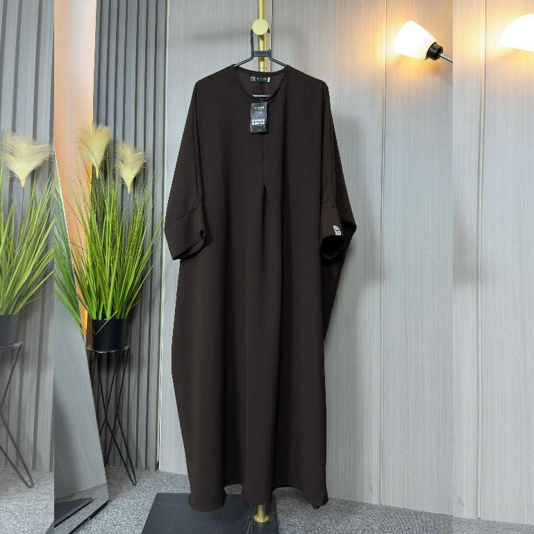 Alhasbi Abaya Lengan Kalong Sabrina Anti UV Polos Panjang Maxi Baju Umroh Size S-M   L-XL   XXL