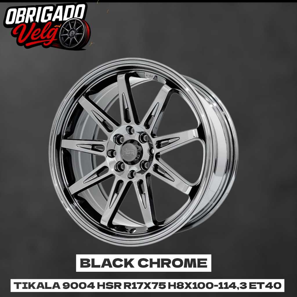 Jual Velg Mobil Racing HSR Ring 17 Black Chrome tipe TIKALA R17 5x114,3 ...